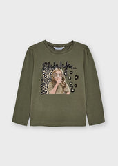 Mayoral 11-04005-013 Printed T-shirt for girls 4005-13 green