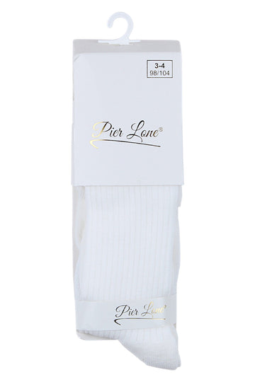 Pier Lone 1011-81025 Cream Ribbed Cotton Tights