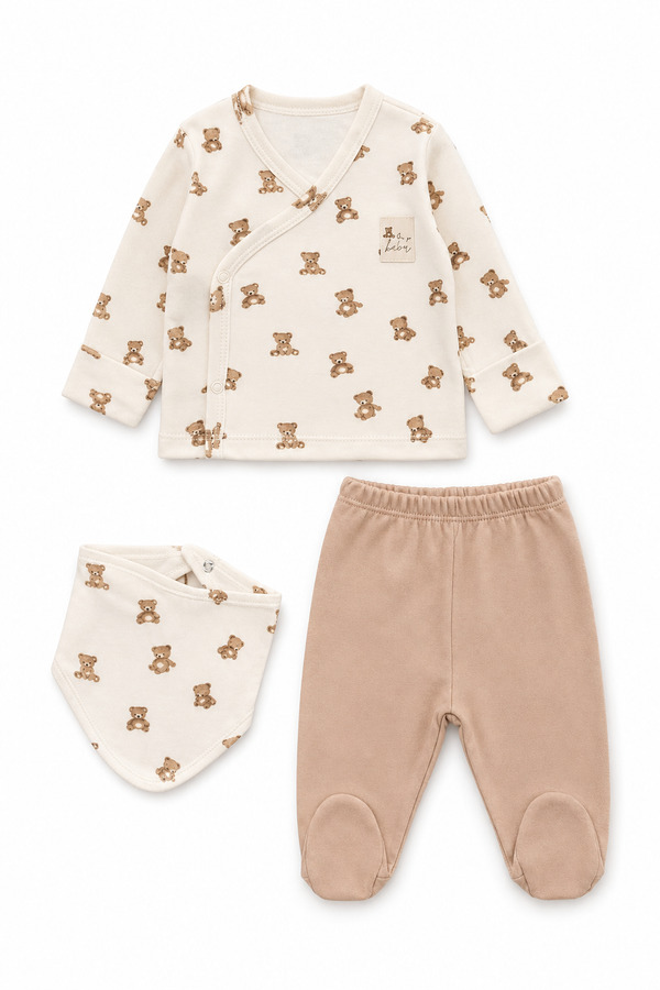 Komplet misie 3 części Unisex beż Murat Baby 10479-31726