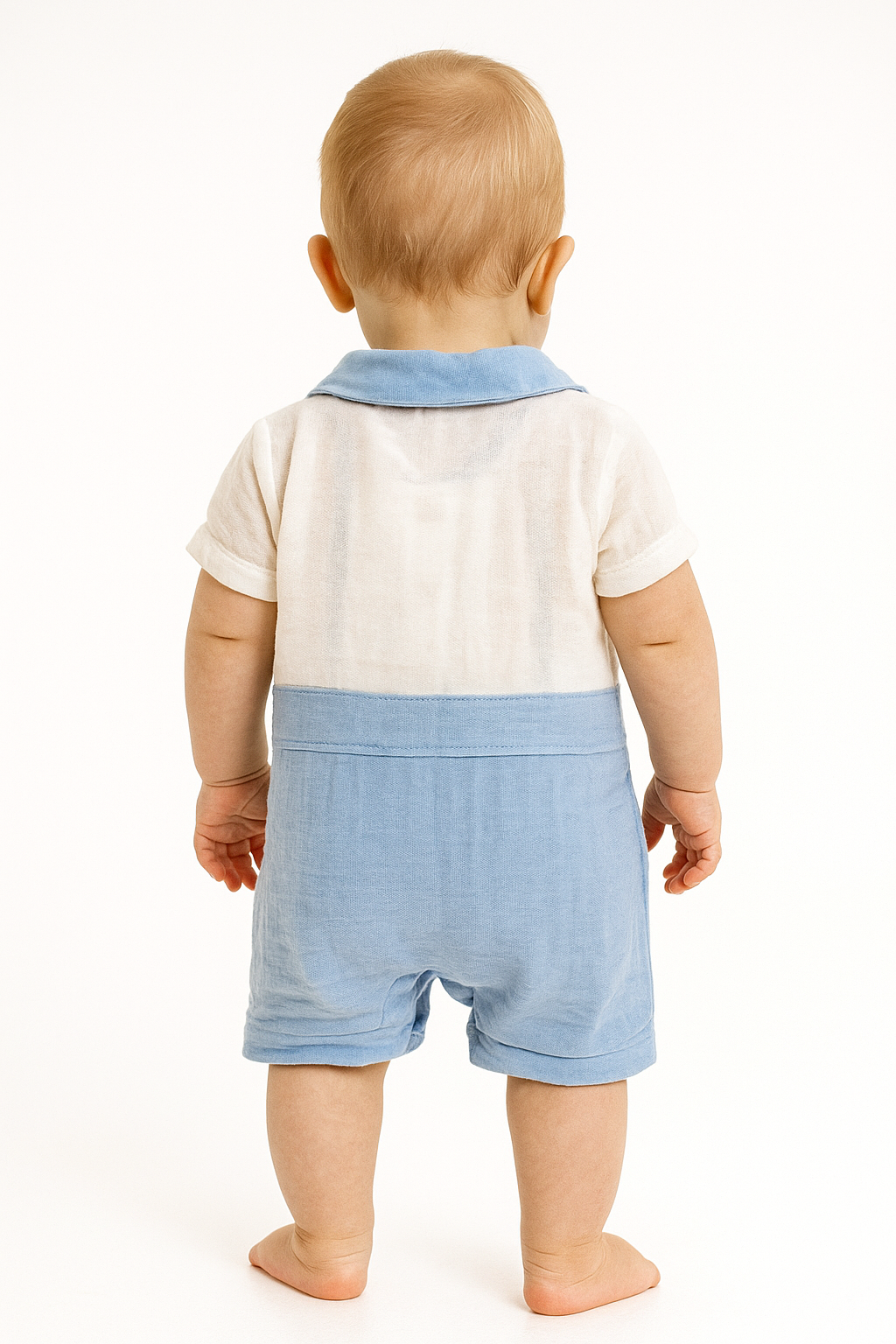 Boy's muslin romper blue Ersin baby 1104-5625-35
