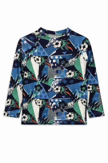 Bluzka piłka druk cyfrowy chłopięca niebieski Style Kids 1214-30126