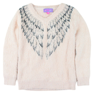 Long-sleeved feather sweater for girls, used MO KIDS code 151