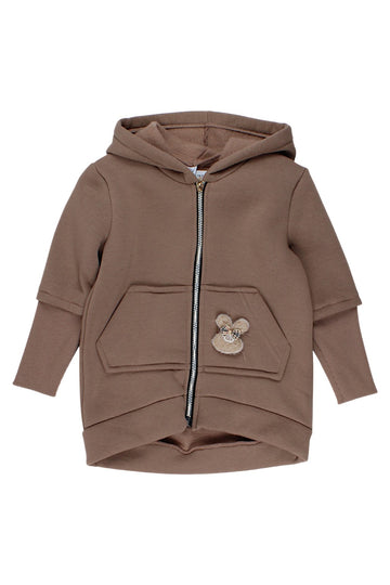 Girls' beige insulated jacket-sweatshirt Matyszczak 1425-26925-1
