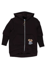 Girls' chocolate insulated jacket-sweatshirt Matyszczak 1425-26925