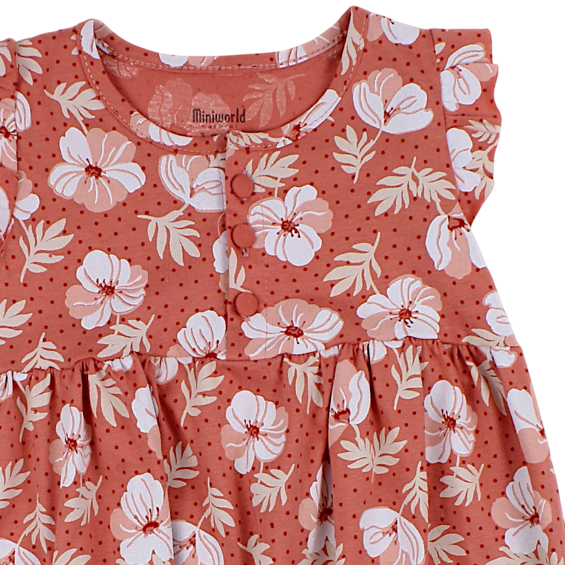Cotton dress flowers girl orange Mini Word 17254-13525-51