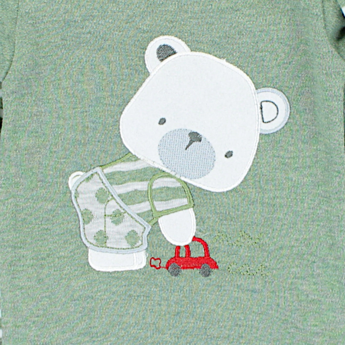 Boy's green teddy bear bodysuit set Babyim 1733-27225-48