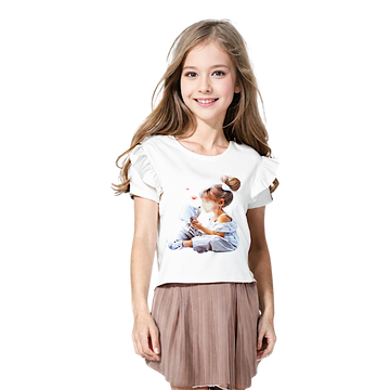 Girl's blouse Ruffle cream Gremtex 2026-11-7325-28