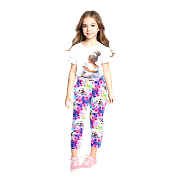 Leggings doggy digital print girls purple Dresmoda 2026-11-7325-20