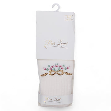 Girl's scented sequin tights cream Pier Lone 1636-30924