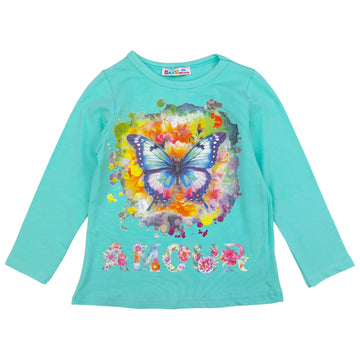 Cotton blouse butterfly girl mint Dassi 24898-19924