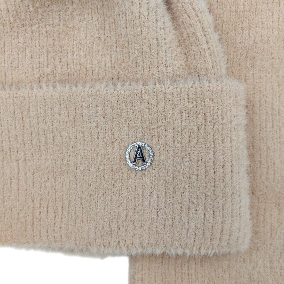 Set of hat with snood alpaca girl camel Ambra N-27-241024-6