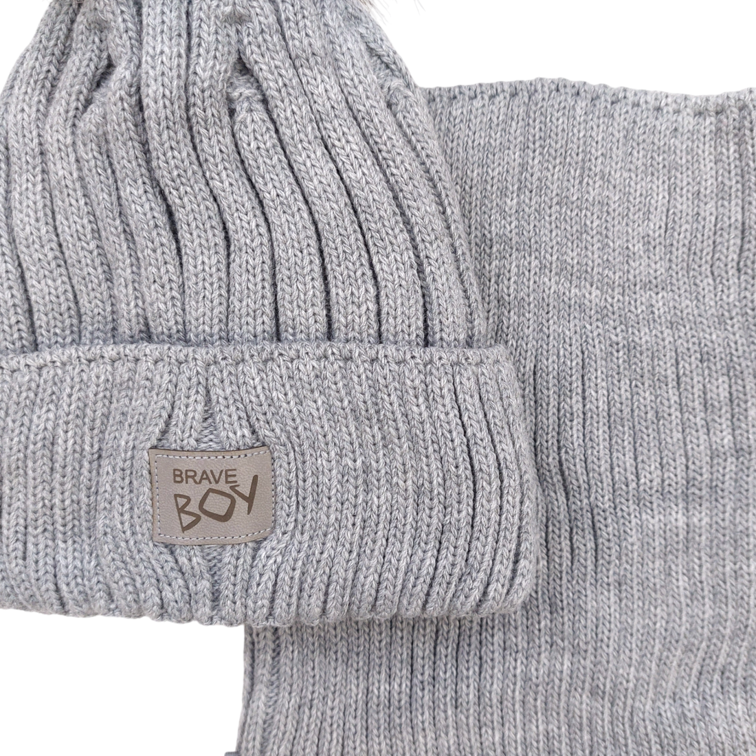 Set of hat with snood, boy, ash, Grans, KA-32-241024-37