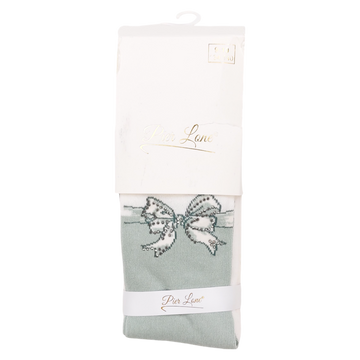 Girls' scented bow tights mint Pier Lone 646-161024