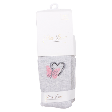 Girl's fragrant heart tights ash Pier Lone 1634-191024-37