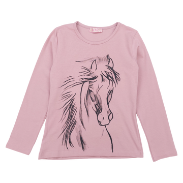 Cotton blouse horse girl fango Your Word 434-161024