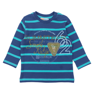 Boy's cotton striped blouse navy blue MacKays 2151-161024