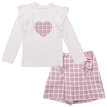 Set of blouse and skirt-shorts for girls cream Lumia Baby 2018-151124-28