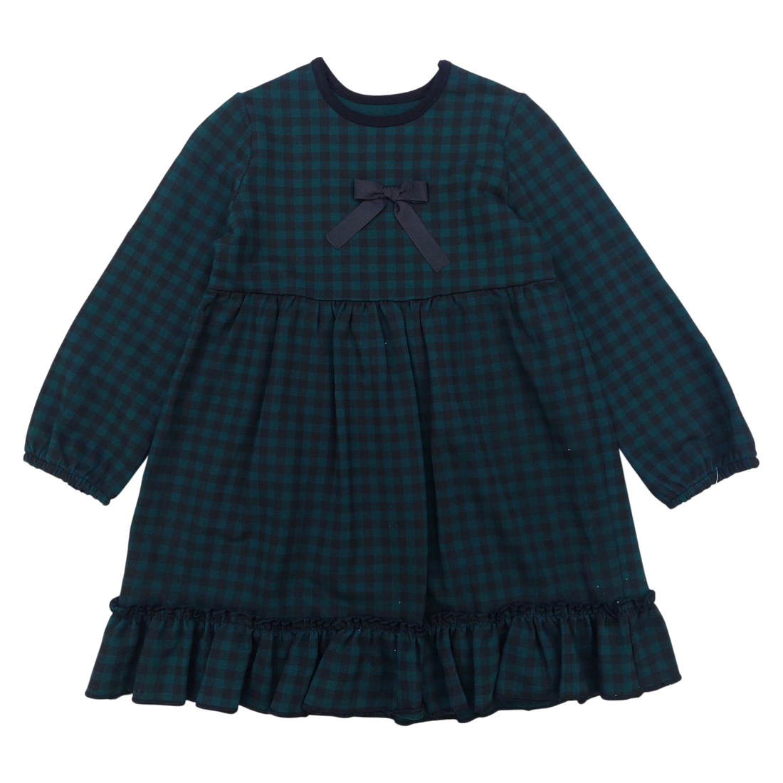 Green checkered dress for girls Guliwerkids 12996-161224-48