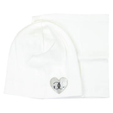 Set of hat and scarf for girls cream Gracek 2027-11-7325-28