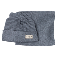 Boy's hat and scarf set gray Guliwerkids 2032-17-14325-42