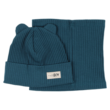 Boy's hat and scarf set green Guliwerkids 2032-17-14325-48