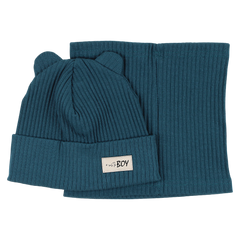 Boy's hat and scarf set green Guliwerkids 2032-17-14325-48