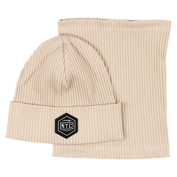 Boy's hat and scarf set beige Guliwerkids 2033-17-14325-1