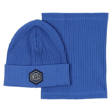 Boy's hat and scarf set blue Guliwerkids 2033-17-14325-35