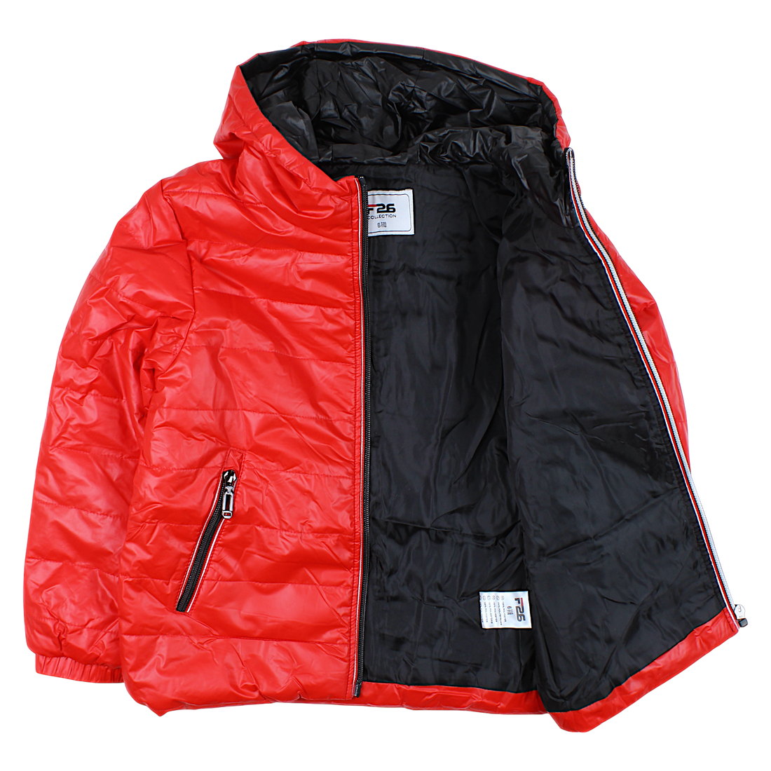Boy's quilted transitional jacket with zipper, red F26 2034-17-14325-18