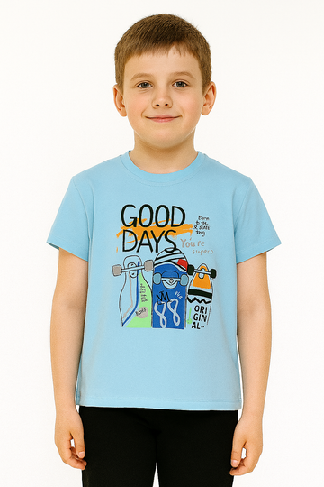Good Days Boy's T-Shirt Blue Breeze 21473-9725-35