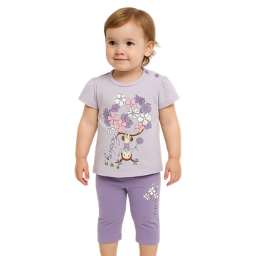 Breeze purple capri set for girls 21529-3625-20