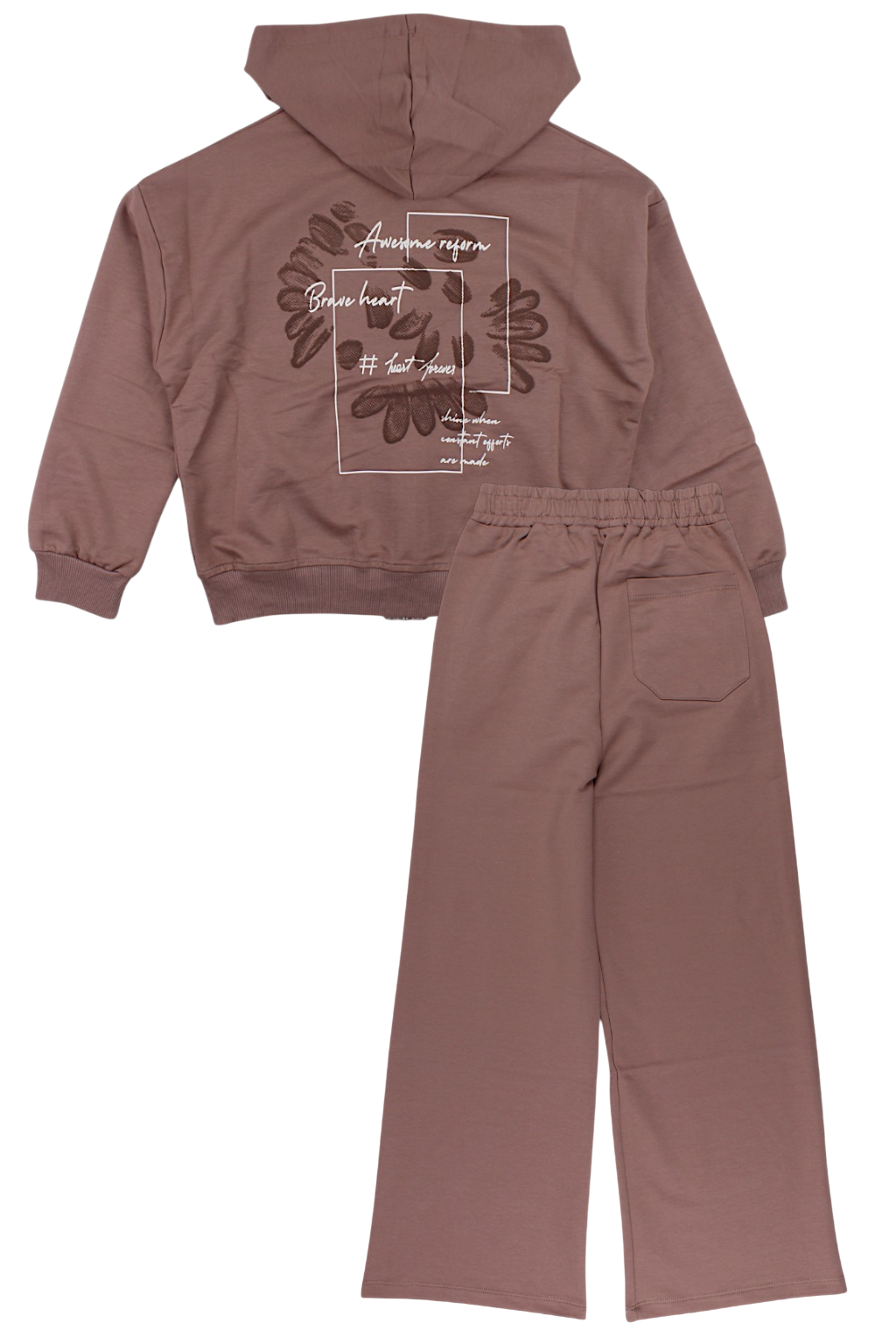 Girls' brown tracksuit Viollen 2223-6825-4