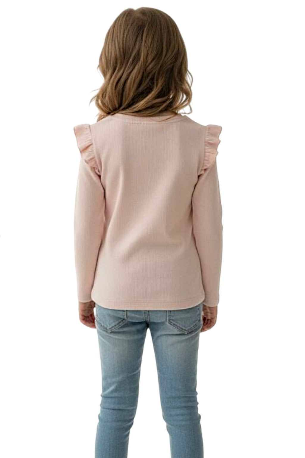 Bluzka prążek Myszka dziewczęca pudrowy róż Breeze 22354-161225-39