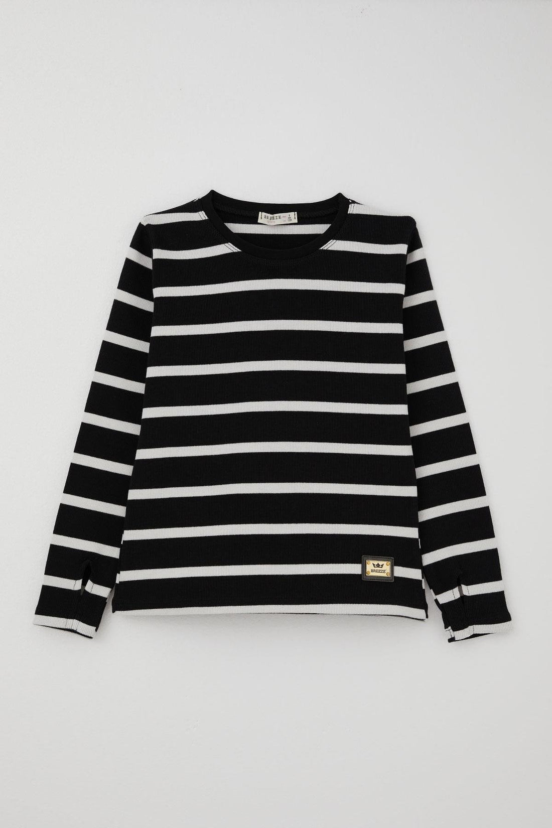 Komplet szwedy paski dziewczęcy czarny Breeze 22414-21225