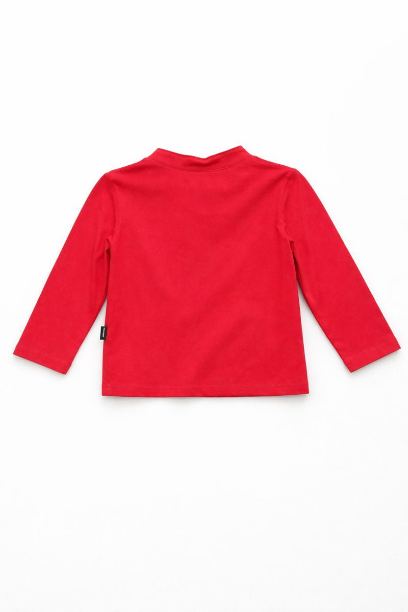 Bluzka bawełniana stójka chłopięca czerwony Mimi 2337-111225