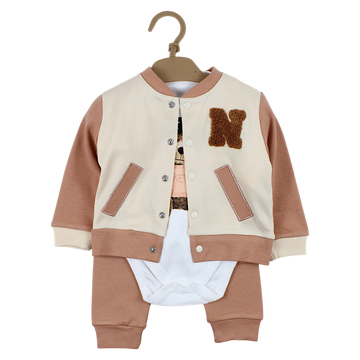 Set with teddy bear body for boy beige Simarik 2416-15425-1