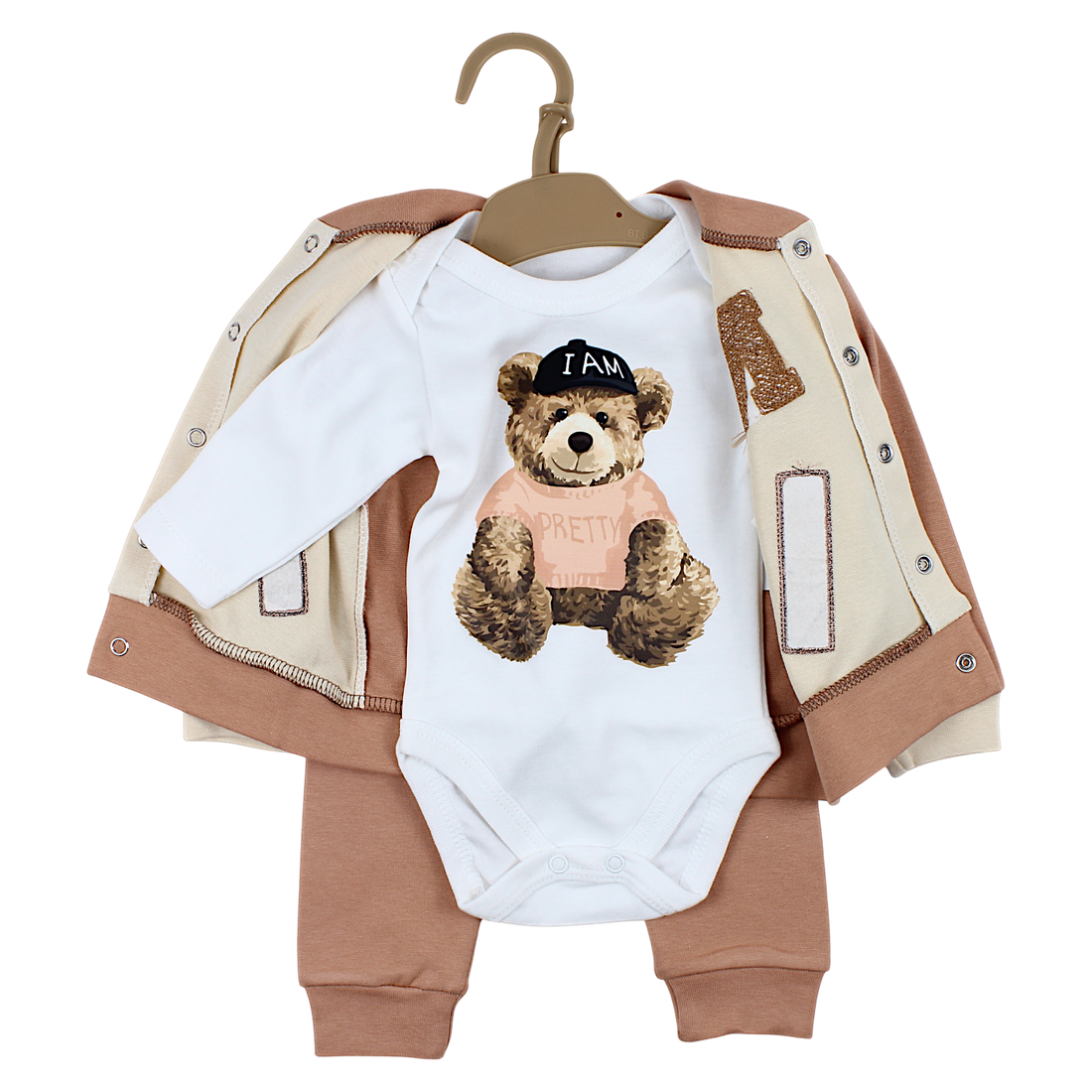 Set with teddy bear body for boy beige Simarik 2416-15425-1