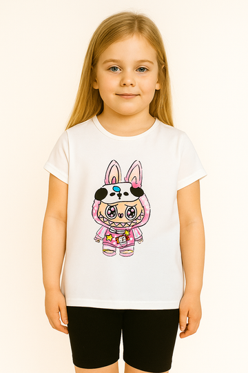 Girl's doll T-shirt cream Exlusiw 2417-12625