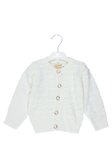 Girls' cream cardigan sweater Angora Gold 2420-11925