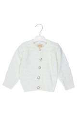 Girls' cream cardigan sweater Angora Gold 2420-11925