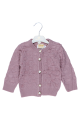 Girls' cardigan, heather, Angora gold, 2420-11925