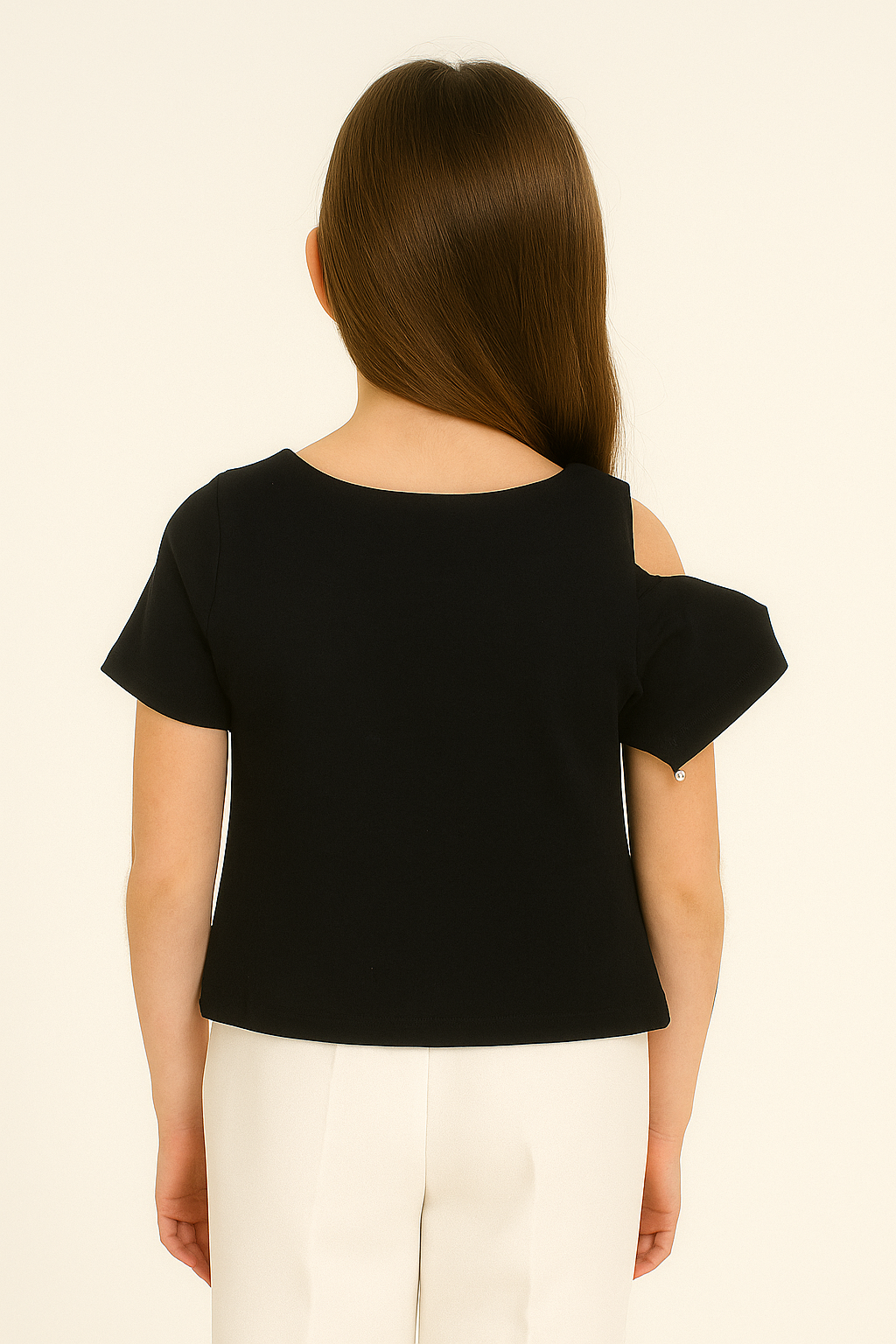 Girls' black bow blouse Happy Star 2421-12625