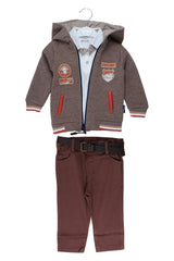 3-piece formal set for boys, brown, Baby Small 2541-291025-4