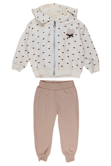 Girls' heart tracksuit vanilla Mybella 259257-28825