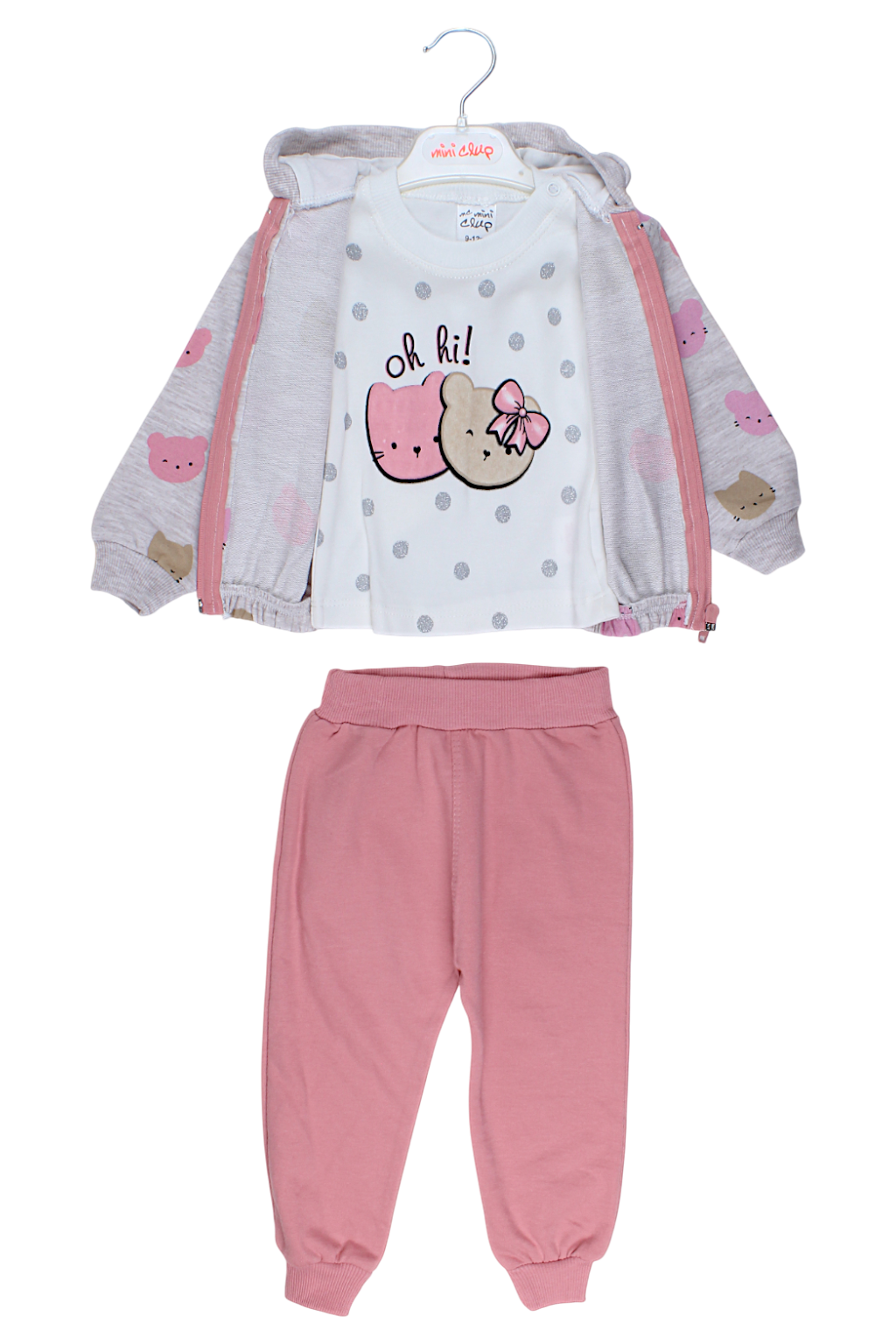 Oh hi 3-piece tracksuit for girls beige Mini Club 271-27825-1