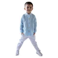 Muslin shirt for boys blue Royal Kids 2822-6525-35