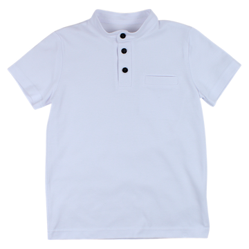 Lacoste boys' white T-shirt with a stand-up collar Mimi 2825-6525