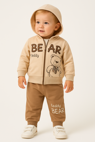 Bear tracksuit for boys beige Star 2860-5625