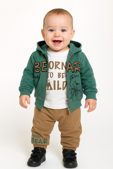 Bear tracksuit boy green Three Star 2861-16725-48