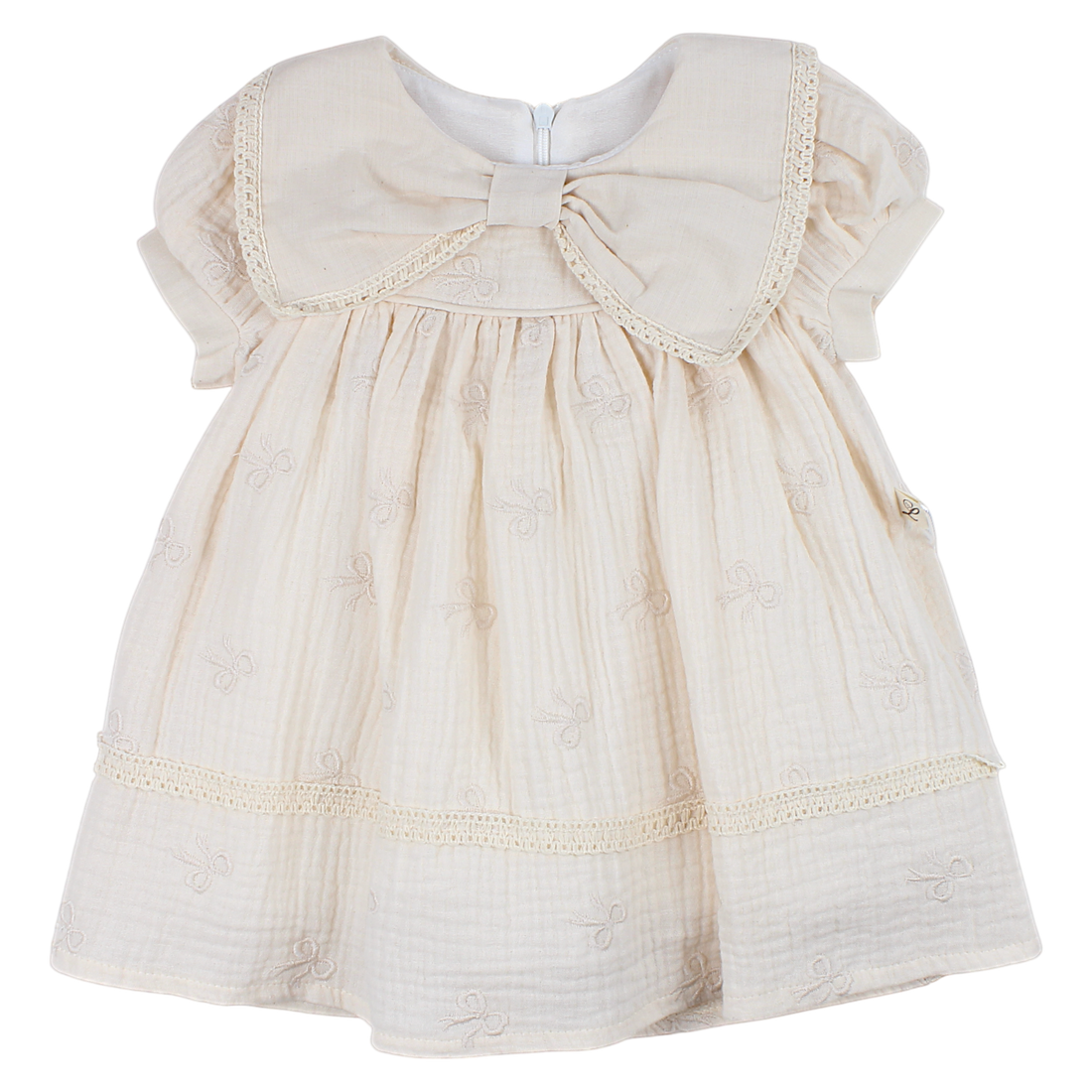 Girl's muslin dress cream cream My Lusa 3011-16525-28